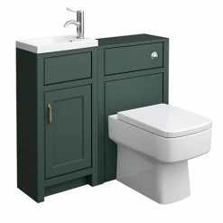 Chatsworth Traditional Cloakroom Vanity Unit Suite - Green