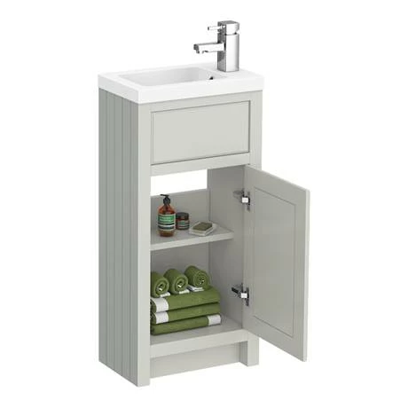 Chatsworth Traditional Cloakroom Vanity Unit Suite - Grey 2 Chatsworth Traditional Cloakroom Vanity Unit Suite - Grey - Image 2