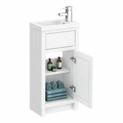 Alternative view of Chatsworth Traditional Cloakroom Vanity Unit Suite - White