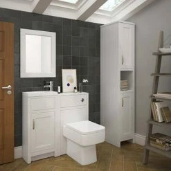 Chatsworth Traditional Cloakroom Vanity Unit Suite - White -Chatsworth Shop C900WHT d6 460