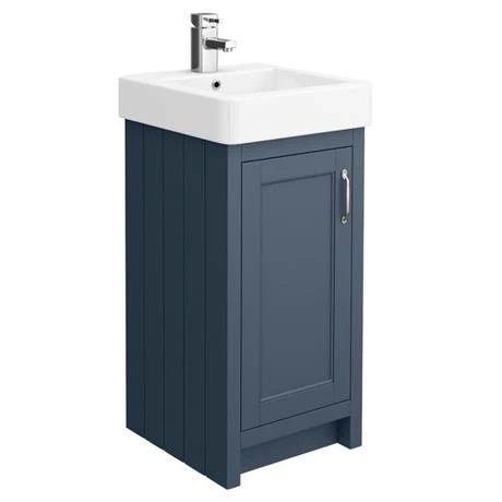Chatsworth Traditional Blue Cloakroom Suite (Vanity Unit + Close Coupled Toilet) 2 Chatsworth Traditional Blue Cloakroom Suite (Vanity Unit + Close Coupled Toilet) - Image 2