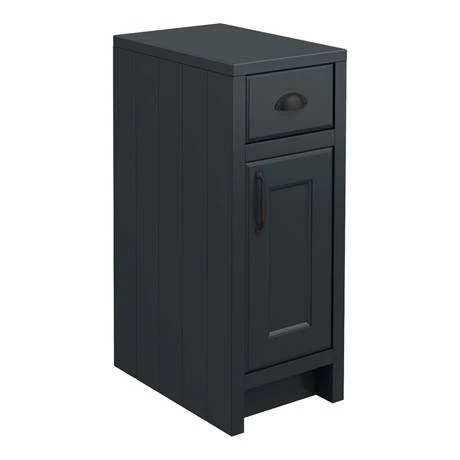 Chatsworth Traditional Graphite Double Basin Vanity + Cupboard Combination Unit With Matt Black Handles 4 Chatsworth Traditional Graphite Double Basin Vanity + Cupboard Combination Unit With Matt Black Handles - Image 4
