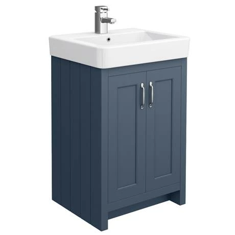 Chatsworth Traditional Blue Double Basin Vanity + Cupboard Combination Unit 5 Chatsworth Traditional Blue Double Basin Vanity + Cupboard Combination Unit - Image 5