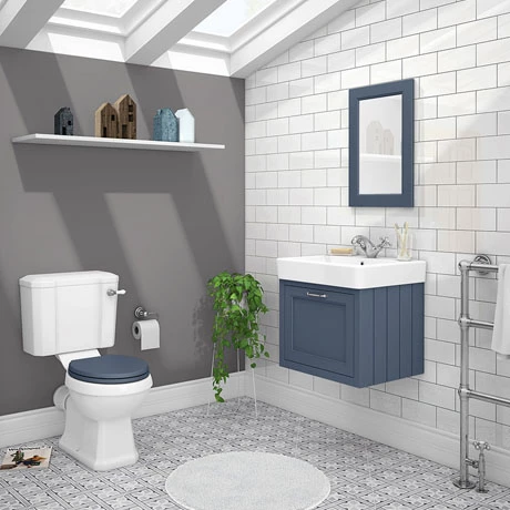 Chatsworth Blue Cloakroom Suite (Wall Hung Vanity Unit + Close Coupled Toilet) 1 Chatsworth Blue Cloakroom Suite (Wall Hung Vanity Unit + Close Coupled Toilet)