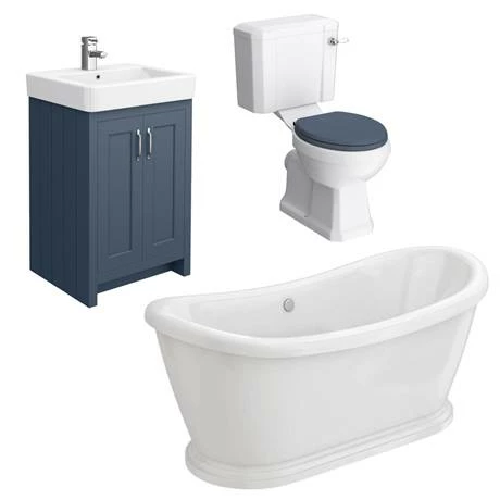 Chatsworth Blue Close Coupled Roll Top Bathroom Suite 6 Chatsworth Blue Close Coupled Roll Top Bathroom Suite - Image 6