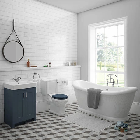 Chatsworth Blue Close Coupled Roll Top Bathroom Suite 1 Chatsworth Blue Close Coupled Roll Top Bathroom Suite