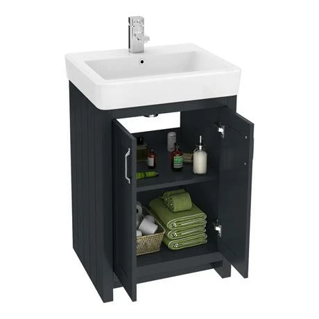 Chatsworth Graphite Close Coupled Roll Top Bathroom Suite 4 Chatsworth Graphite Close Coupled Roll Top Bathroom Suite - Image 4