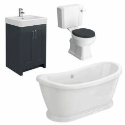 Chatsworth Graphite Close Coupled Roll Top Bathroom Suite 11 Chatsworth Graphite Close Coupled Roll Top Bathroom Suite -Chatsworth Shop CCCBKBS d5 460