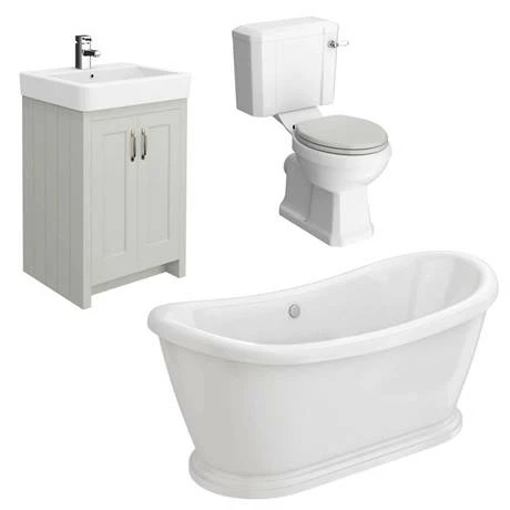 Chatsworth Grey Close Coupled Roll Top Bathroom Suite 5 Chatsworth Grey Close Coupled Roll Top Bathroom Suite - Image 5