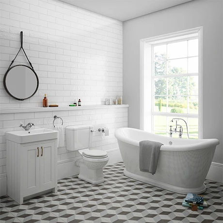 Chatsworth White Close Coupled Roll Top Bathroom Suite 1 Chatsworth White Close Coupled Roll Top Bathroom Suite
