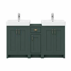 Chatsworth Traditional Green Double Basin Vanity + Cupboard Combination Unit 9 Chatsworth Traditional Green Double Basin Vanity + Cupboard Combination Unit -Chatsworth Shop CGRN142PK d2 460