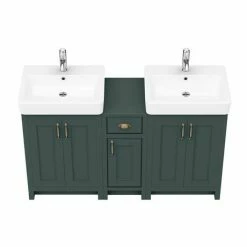 Chatsworth Traditional Green Double Basin Vanity + Cupboard Combination Unit 10 Chatsworth Traditional Green Double Basin Vanity + Cupboard Combination Unit -Chatsworth Shop CGRN142PK d4 460
