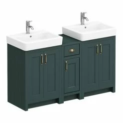 Chatsworth Traditional Green Double Basin Vanity + Cupboard Combination Unit 13 Chatsworth Traditional Green Double Basin Vanity + Cupboard Combination Unit -Chatsworth Shop CGRN142PK n d1 460