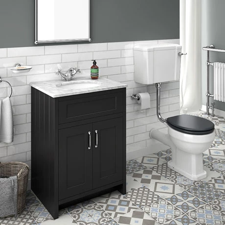 Chatsworth Graphite White Marble 4-Piece Low Level Bathroom Suite 1 Chatsworth Graphite White Marble 4-Piece Low Level Bathroom Suite