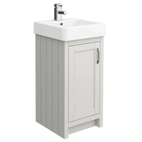 Chatsworth Traditional Grey Cloakroom Suite (Vanity Unit + Close Coupled Toilet) 2 Chatsworth Traditional Grey Cloakroom Suite (Vanity Unit + Close Coupled Toilet) - Image 2