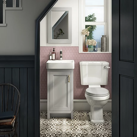 Chatsworth Traditional Grey Cloakroom Suite (Vanity Unit + Close Coupled Toilet) 1 Chatsworth Traditional Grey Cloakroom Suite (Vanity Unit + Close Coupled Toilet)