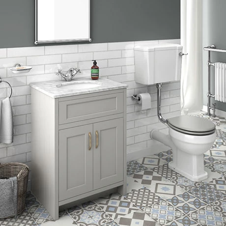 Chatsworth Grey White Marble 4-Piece Low Level Bathroom Suite 1 Chatsworth Grey White Marble 4-Piece Low Level Bathroom Suite