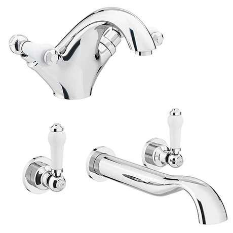 Chatsworth 1928 Traditional Lever Tap Package (Wall Mounted Bath Tap + Basin Tap) 1 Chatsworth 1928 Traditional Lever Tap Package (Wall Mounted Bath Tap + Basin Tap)