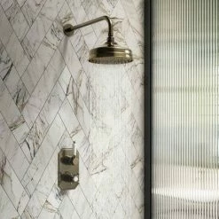 Chatsworth 1928 Antique Brass Twin Concealed Shower Valve -Chatsworth Shop CH24VAB d3 460