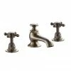 Chatsworth 1928 Antique Brass 3TH Crosshead Basin Mixer Tap + Waste