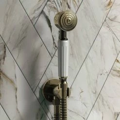 Chatsworth 1928 Antique Brass Traditional Shower With Concealed Valve, 8" Head + Handset -Chatsworth Shop CH63VABPK1 d5 460