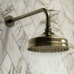 Chatsworth 1928 Antique Brass Traditional Shower W. Concealed Valve, 8" Head + Slide Rail Kit 12 Chatsworth 1928 Antique Brass Traditional Shower W. Concealed Valve, 8" Head + Slide Rail Kit -Chatsworth Shop CH63VABPK2 d5 460