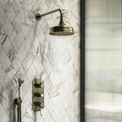 Chatsworth 1928 Antique Brass Triple Concealed Shower Valve -Chatsworth Shop CH63VAB d3 460