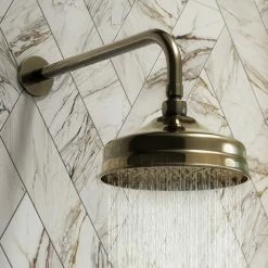Chatsworth Antique Brass 8" Apron Rose Shower Head With Arm