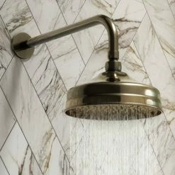 Alternative view of Chatsworth Antique Brass 8" Shower Head With Swivel Joint