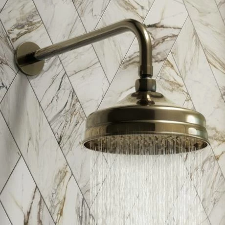 Chatsworth Antique Brass 8" Shower Head With Swivel Joint 2 Chatsworth Antique Brass 8" Shower Head With Swivel Joint - Image 2