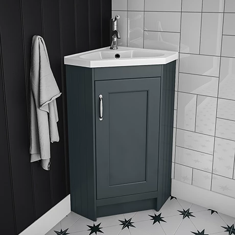 Chatsworth Traditional Graphite Corner Vanity Unit 1 Chatsworth Traditional Graphite Corner Vanity Unit