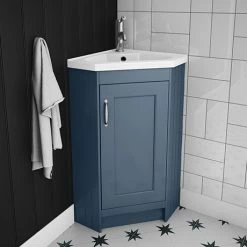 Chatsworth Traditional Blue Corner Vanity Unit