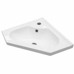 Alternative view of Chatsworth Traditional Green Corner Vanity Unit With Matt Black Handle