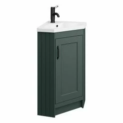 Chatsworth Traditional Green Corner Vanity Unit With Matt Black Handle 7 Chatsworth Traditional Green Corner Vanity Unit With Matt Black Handle -Chatsworth Shop CHATCRNGRNMB d3 460
