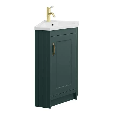 Chatsworth Traditional Green Corner Vanity Unit 4 Chatsworth Traditional Green Corner Vanity Unit - Image 4
