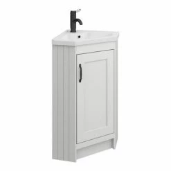 Chatsworth Traditional Grey Corner Vanity Unit With Matt Black Handle 7 Chatsworth Traditional Grey Corner Vanity Unit With Matt Black Handle -Chatsworth Shop CHATCRNGRYMB d3 460