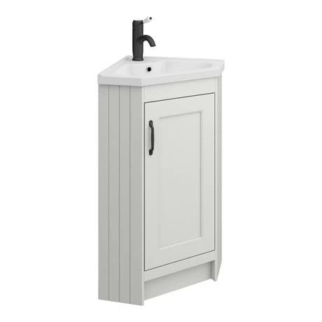 Chatsworth Traditional Grey Corner Vanity Unit With Matt Black Handle 4 Chatsworth Traditional Grey Corner Vanity Unit With Matt Black Handle - Image 4