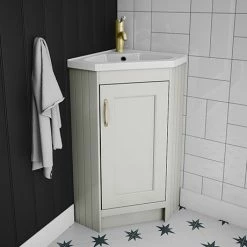 Chatsworth Traditional Grey Corner Vanity Unit