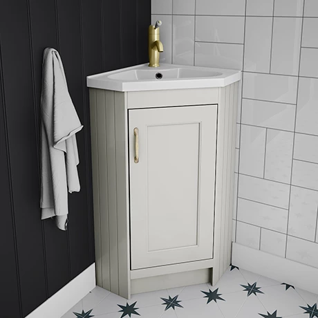 Chatsworth Traditional Grey Corner Vanity Unit 1 Chatsworth Traditional Grey Corner Vanity Unit