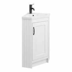 Chatsworth Traditional White Corner Vanity Unit With Matt Black Handle 7 Chatsworth Traditional White Corner Vanity Unit With Matt Black Handle -Chatsworth Shop CHATCRNWHTMB d3 460