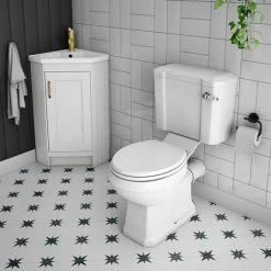 Chatsworth Traditional White Corner Vanity Unit -Chatsworth Shop CHATCRNWHT d2 460
