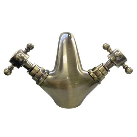 Chatsworth 1928 Antique Brass Traditional Crosshead Mono Basin Mixer Tap 2 Chatsworth 1928 Antique Brass Traditional Crosshead Mono Basin Mixer Tap - Image 2