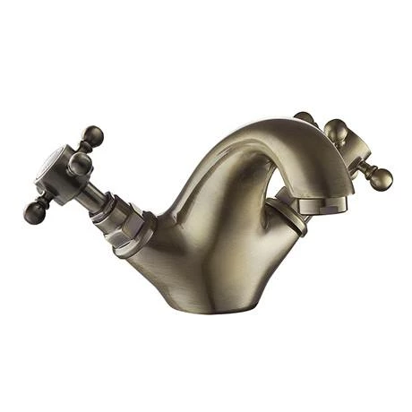 Chatsworth 1928 Antique Brass Traditional Crosshead Mono Basin Mixer Tap 5 Chatsworth 1928 Antique Brass Traditional Crosshead Mono Basin Mixer Tap - Image 5