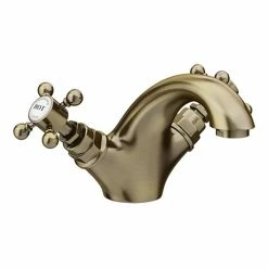 Chatsworth 1928 Antique Brass Traditional Crosshead Mono Basin Mixer Tap