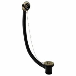 Chatsworth Antique Brass Retainer Bath Waste With Brass Plug & Ball Chain
