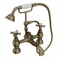 Chatsworth 1928 Antique Brass Crosshead Freestanding Bath Shower Mixer Tap 8 Chatsworth 1928 Antique Brass Crosshead Freestanding Bath Shower Mixer Tap -Chatsworth Shop CHBSMBRAFS d3 460