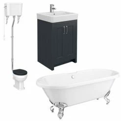 Chatsworth High Level Graphite Roll Top Bathroom Suite 9 Chatsworth High Level Graphite Roll Top Bathroom Suite -Chatsworth Shop CHLSBLK2 d4 460