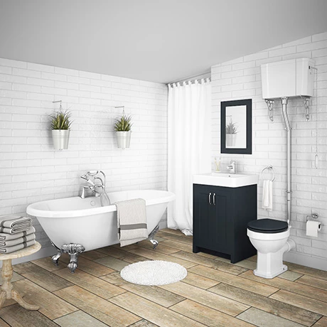Chatsworth High Level Graphite Roll Top Bathroom Suite 1 Chatsworth High Level Graphite Roll Top Bathroom Suite