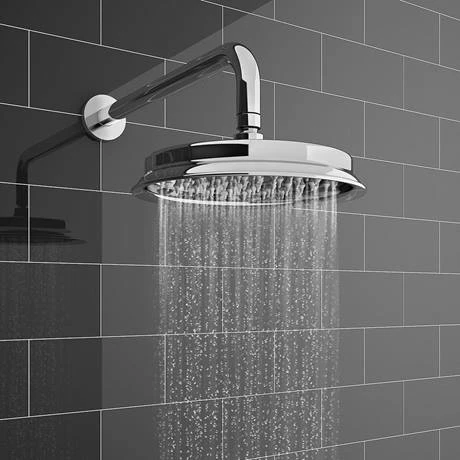 Chatsworth 1928 Black Traditional Push-Button Shower Valve Pack With Handset + Rainfall Shower Head 2 Chatsworth 1928 Black Traditional Push-Button Shower Valve Pack With Handset + Rainfall Shower Head - Image 2