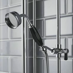 Chatsworth 1928 Black Traditional Push-Button Shower Pack With Slide Rail Kit + Wall Mounted Head 6 Chatsworth 1928 Black Traditional Push-Button Shower Pack With Slide Rail Kit + Wall Mounted Head -Chatsworth Shop CHTB PB PK1 d2 460